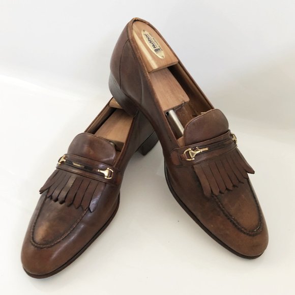 Vintage Gucci Leather Loafers in Brn Leather sz 10 (1 of 8)