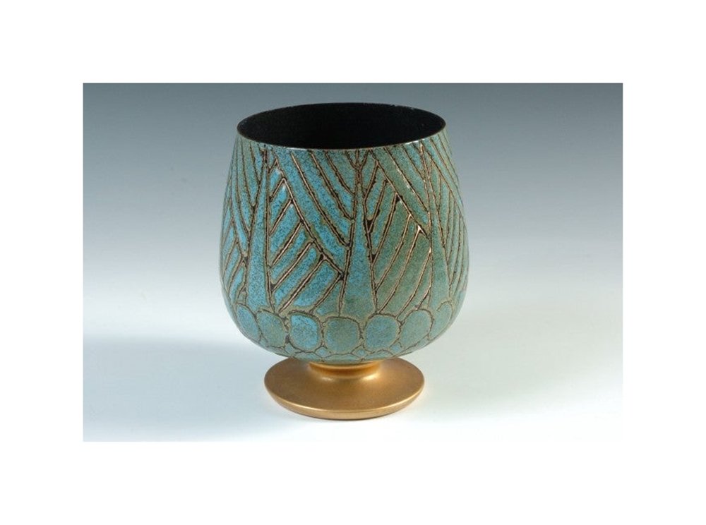 Enamel on Copper Vase in the style of Pepe Mendoza (1 of 8)