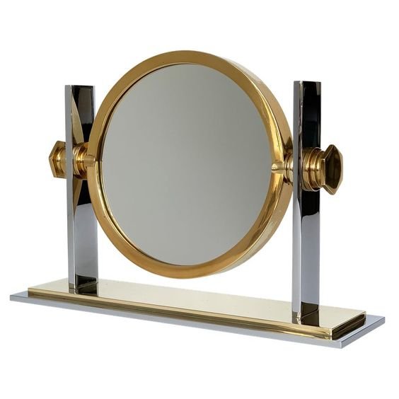 Chrome & Brass Vanity Mirror by Karl Springer (1 of 9)