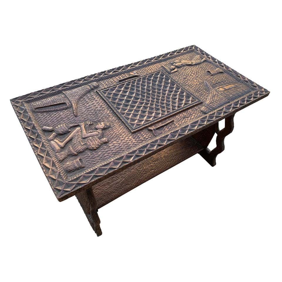 Hand Carved Table Signed Kandando made in South Africa (1 of 16)