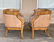 Pair of Barrel Back Chairs Upholstered in Brown Leather - 3