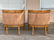 Pair of Barrel Back Chairs Upholstered in Brown Leather - 4