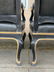 Pair of black leather armchairs and ottomans, ca 1960 - 13