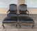 Pair of black leather armchairs and ottomans, ca 1960 - 17