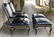 Pair of black leather armchairs and ottomans, ca 1960 - 19