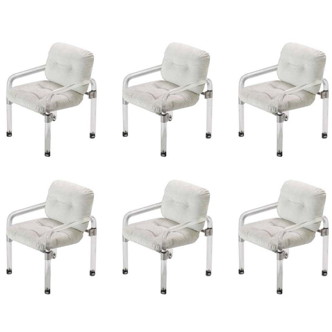 6 "PIPE LINE CHAIRS" IN LUCITE BY JEFF MESSERSCHMIDT: Set of six -Pipe Line Series II Chairs- in molded Lucite with custom aluminum fittings by Jeff Messerschmidt.Each chair is signed, dated and numbered. These chairs are beautifully crafted.All of the c