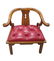 Asian Chair in Ox Blood Red Leather attb to James Mont - 2