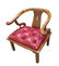 Asian Chair in Ox Blood Red Leather attb to James Mont - 3