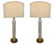 Pair of Lucite and Brass Table Lamps W/ Graduated Base