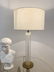 Pair of Lucite and Brass Table Lamps W/ Graduated Base - 5