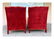 English Style Armchairs with Tufted Backs, Red Velvet - 3