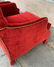 English Style Armchairs with Tufted Backs, Red Velvet - 6