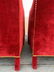English Style Armchairs with Tufted Backs, Red Velvet - 8