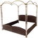 King-Size Lucite & Brass Poster Bed by Marcello Mioni