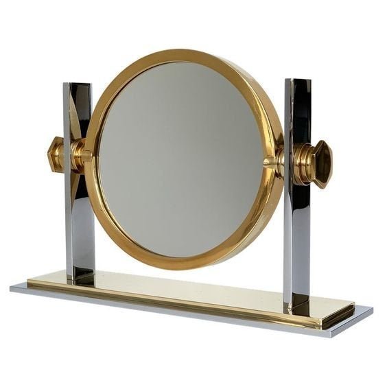 Chrome & Brass Vanity Mirror by Karl Springer (1 of 9)