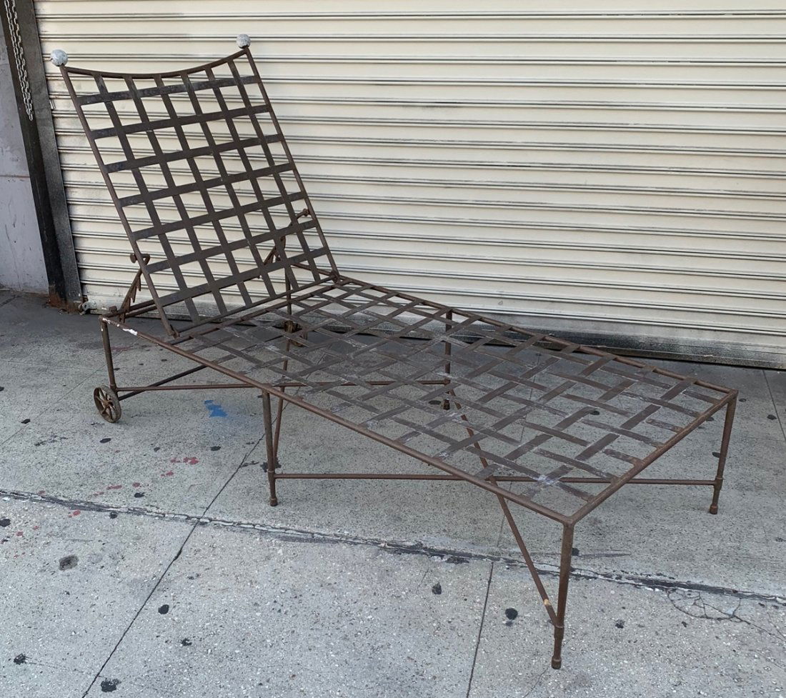 Sculptural Iron Chaise by Mario Papperzini 4 Salterini: Sculptural iron chaise lounge chair, designed by Mario Papperzini for Salterini, Italian, circa 1960s. They are a versatile form and can be used indoors or outdoors. This design was used by Yves Saint