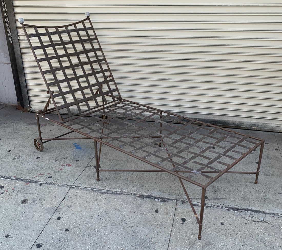 Sculptural Iron Chaise by Mario Papperzini 4 Salterini: Sculptural iron chaise lounge chair, designed by Mario Papperzini for Salterini, Italian, circa 1960s. They are a versatile form and can be used indoors or outdoors. This design was used by Yves Saint