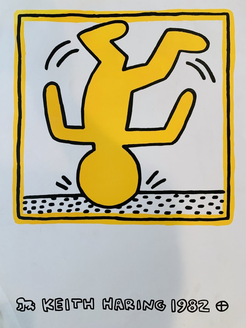 Keith Haring -One Man Show 1982 - Offset Litograph: Keith Haring One Man Show which run from October through November of 1982 at the Tony Shafrazi Gallery in New YorK City.This is an offset litograph printed by Nouvelles Images in France in 1991 and it