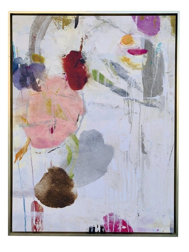 Cherry Nuance I- Giclee on Canvas BY Emma Brooks: Beautiful art piece Giclee tittled Cherry Nuance I by Emma Brooks. In excellent condition. Measurements: 30 inches wide x 40 inches high. Nicks and scratches to the frame. All items are sold as is. Th