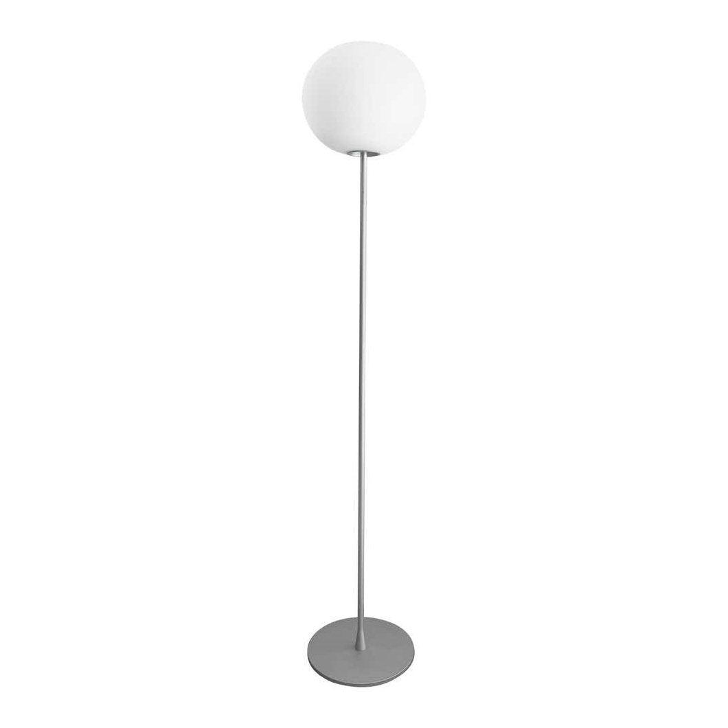 Glo Ball Floor Lamp by Jasper Morrison for Flos: Design Jasper Morrison, 1998Hand blown glass, steel, aluminumMade in Italy by Flos.The floor lamp from the popular Glo Ball series. The hand blown diffuser from acid-etched flashed opaline glass guara