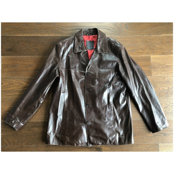 Men's Rogue Leather Jacket by Reilly Olmes sz M: Beautiful genuine Leather jacket by Reilly Olmes and part of the "Rogue" Line, in excellent condition, very clean and free of rips or holes or stains, the lining is clean and free of odors, stains or 