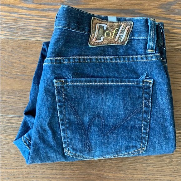 Citizens of Humanity “Sid” Jeans Made in the USA: Beautiful pair of men’s jeans designed and manufactured by Jerome Daham for Citizens of Humanity in Los Angeles CA, size 33 waist x 28” inseam x 9.5” from waist to crotch x 8” leg opening. Ver