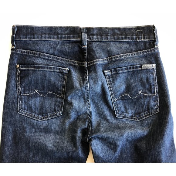 7 For All Mankind Men's Jeans 29x32 Slim Fit: Beautiful pair of jeans by 7 for all Mankind made here in the USA, SIZE 29 X 32 in very good condition for the exception of loose threads on the bottom of the leg. Leg opening is 8". All items are sol