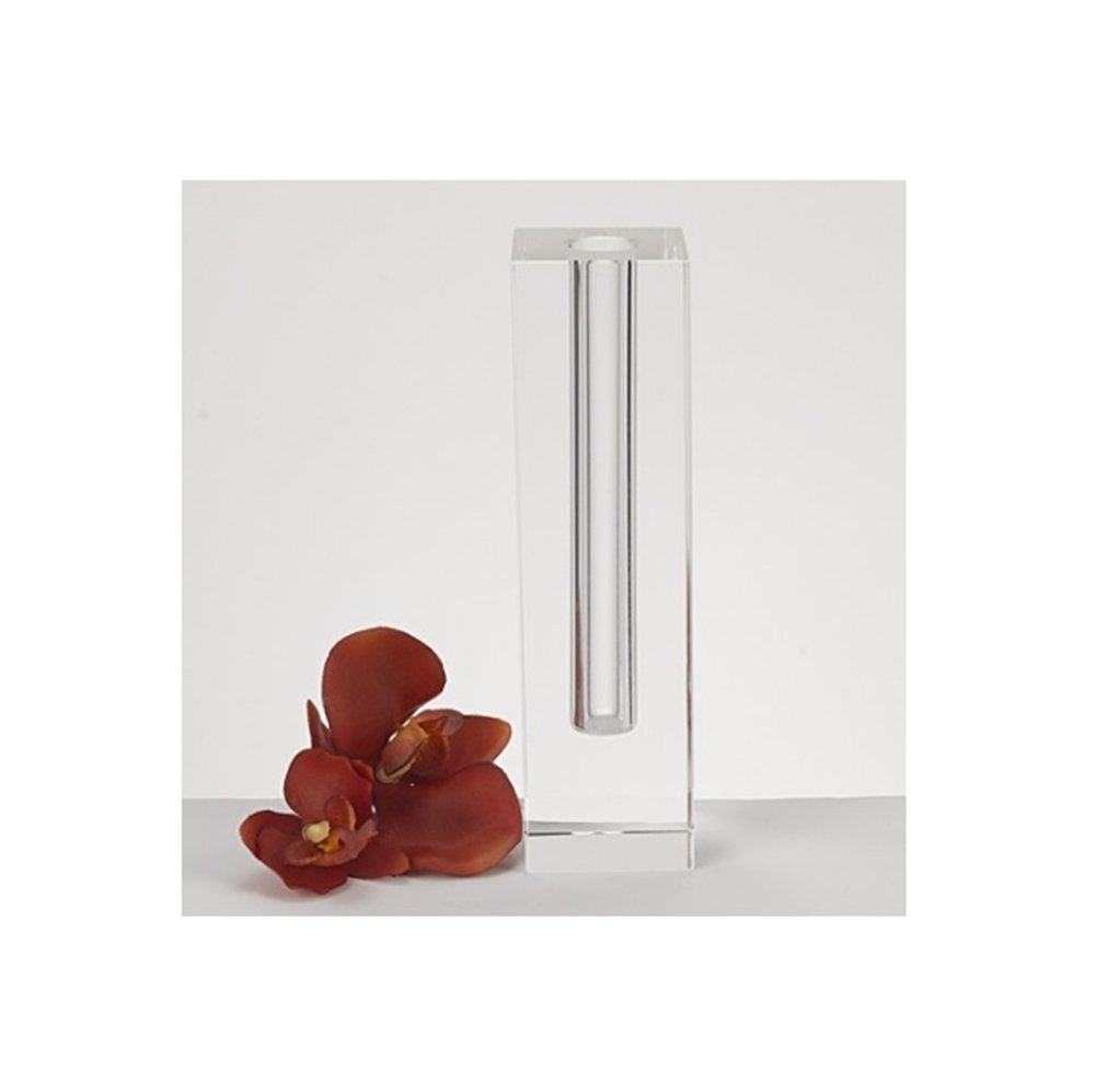 Crystal glass Bud Vase: Optical Crystal Bud Vase has a sleek, modern look. It's a chunky rectangle with a slip for a few perfect blooms that will be gorgeously offset by the crystal-clear design. It's made with mouth-blown h