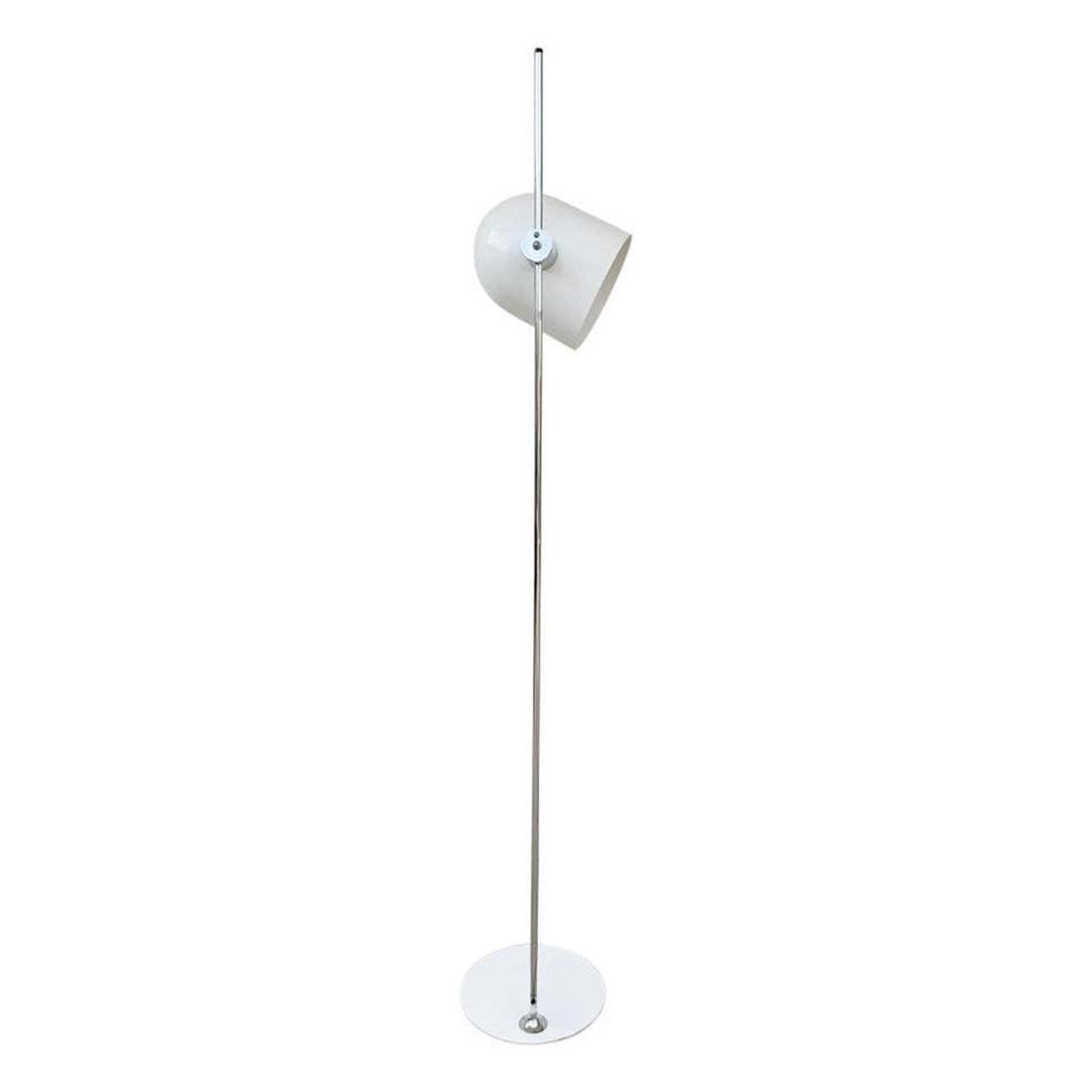 Vintage Dome Floor Lamp by Robert Sonneman: Vintage floor lamp from the -Dome- series by Robert Sonneman.The piece has a white powder coated base and dome shade and a chromed rod.The piece is in very good condition, minor wear to metal, nicks a