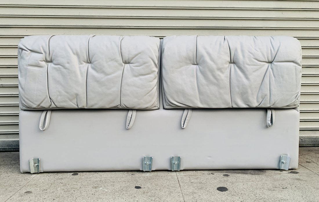 Queen Size -Faruk- headboard by Duxiana: The Faruk headboard isnÂ’t just a beautiful complement to your DUX bed, itÂ’s adjustable and has four pre-set positions for extra comfort. The cover is also removable.This piece is used and may