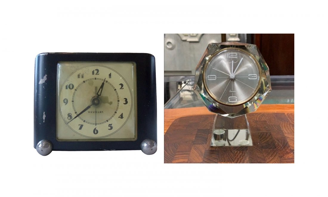 2 Vintage Clocks, 1 in Lucite & 1 Metal (1 of 10)