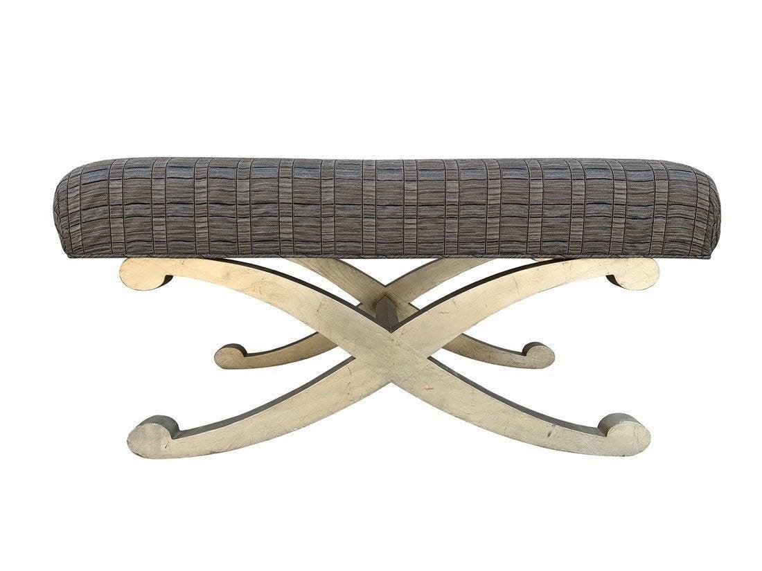 Large X Frame Bench With Silver Leaf Base by Swaim (1 of 12)