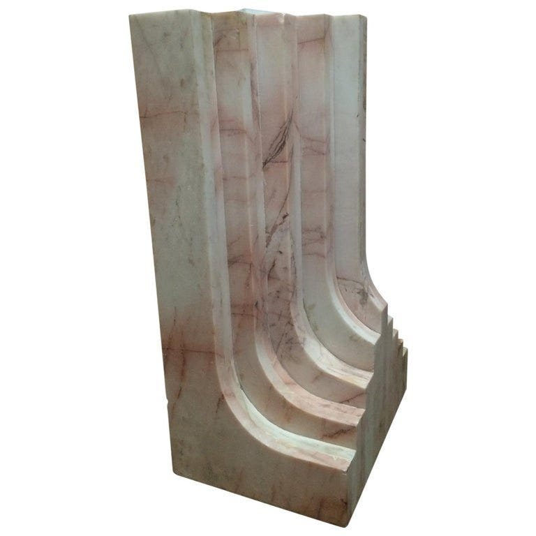 Italian Marble Pedestal in the style of Carlo Scarpa (1 of 9)