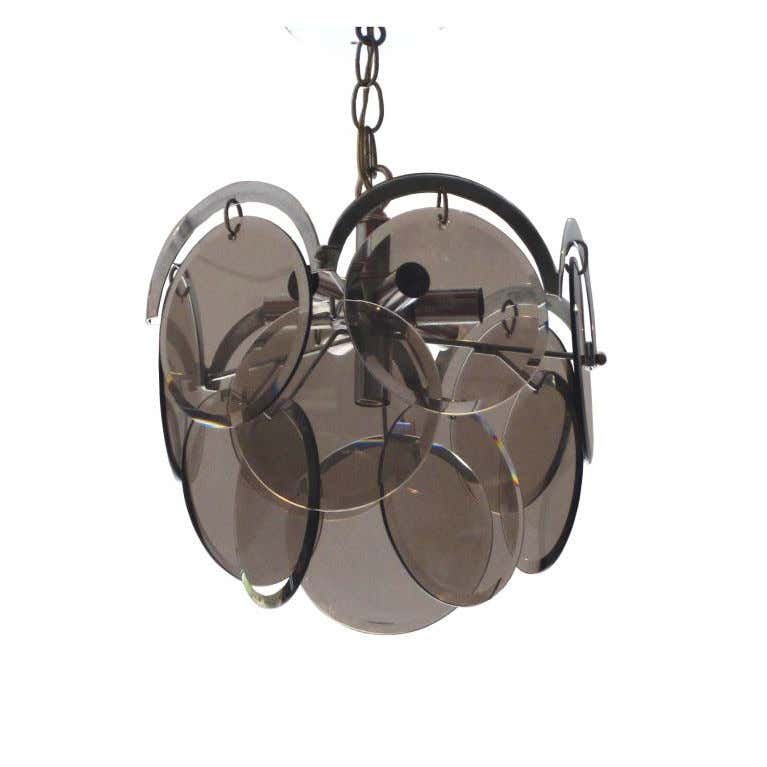 Two Tier Glass Disk Pendant Light by Lightolier (1 of 3)