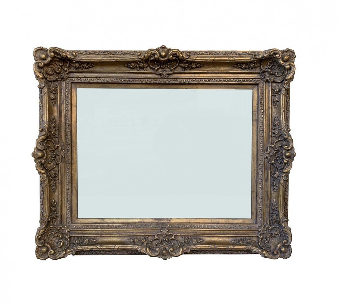 Large Carved Mirror With Gold Gilded Frame 55 w X 45 h (1 of 19)