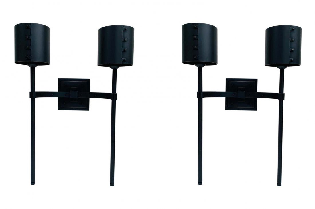 2 Double Bronze Sconces by Solis Betancourt/Holly Hunt (1 of 14)