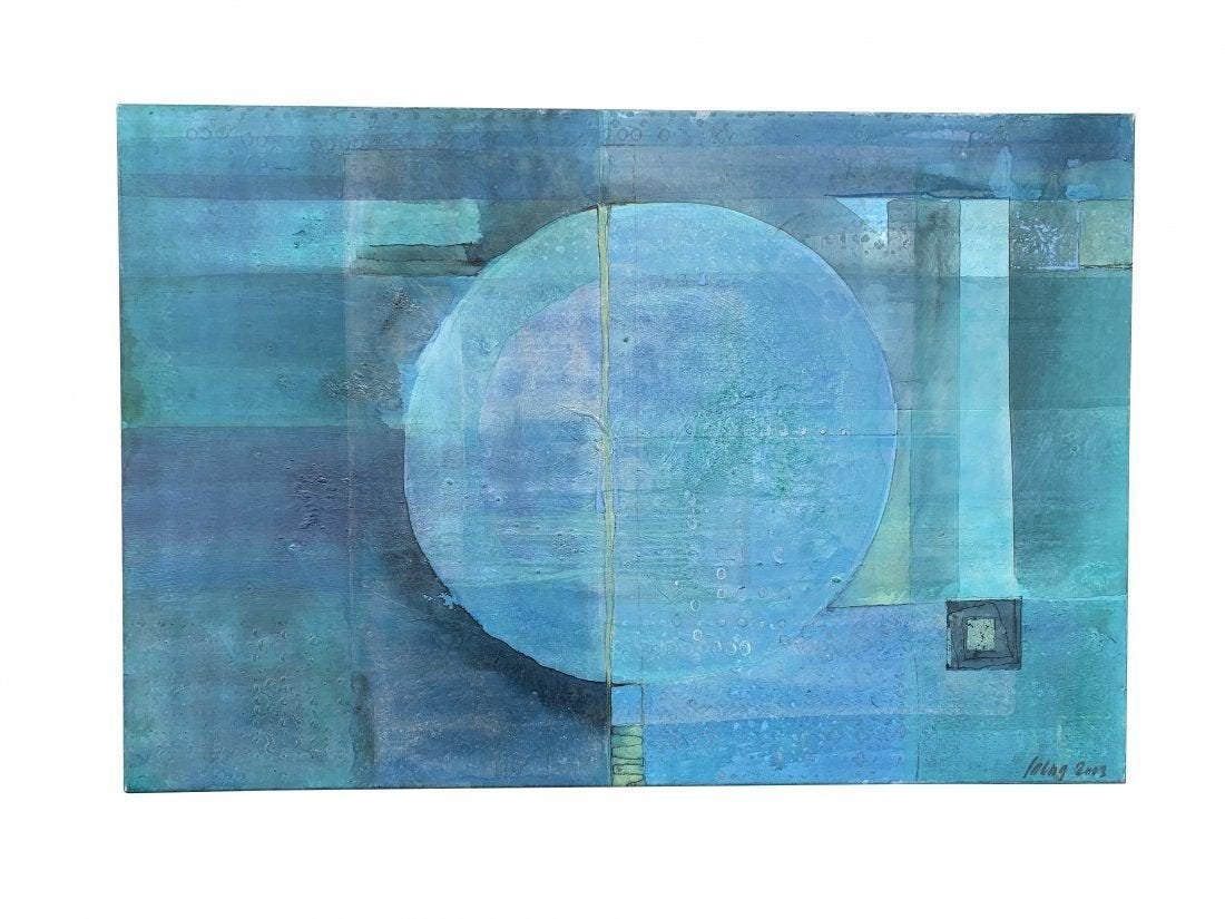 Original Oil on Canvas Signed and Dated 2003: Beautiful oil on canvas, unframed, signed and dated 2003, in excellent condition. We are unsure of the correct artist name. Measurements: 47 inches wide x 31.50 inches high x .75 inches thick. All ite