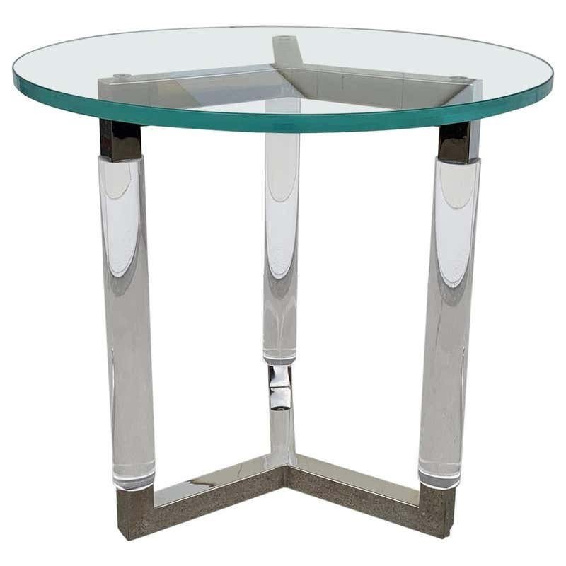 Tripod Table in Lucite & Nickel by Charles Hollis Jones (1 of 14)