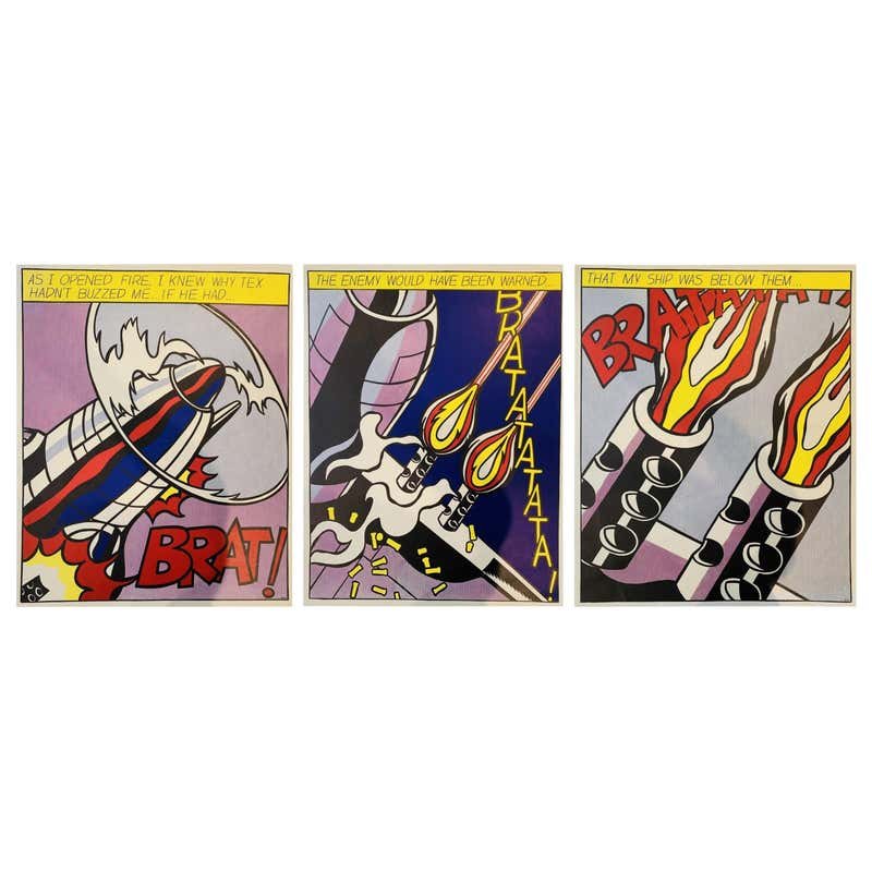 Roy Lichtenstein, "As I Opened Fire, 1964" Triptych (1 of 20)