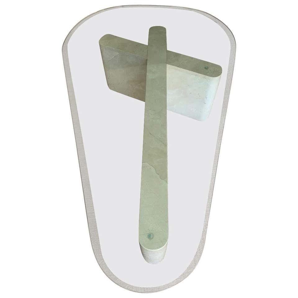 1970s Sculptural Coffee Table in Travertine & Glass (1 of 10)