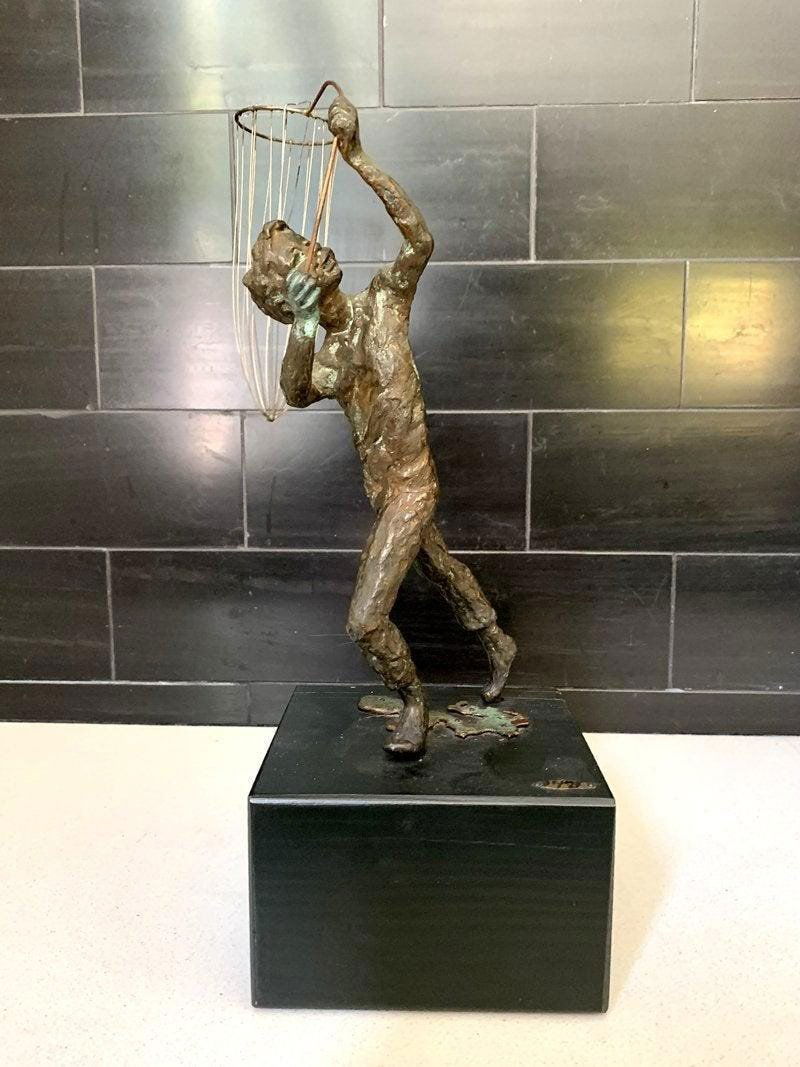 Curtis Jere Bronze Sculpture-Boy Catching Butterflies- (1 of 10)
