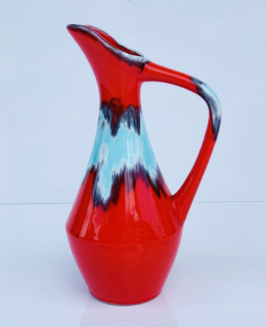1950s Red Ceramic Pitcher (1 of 13)