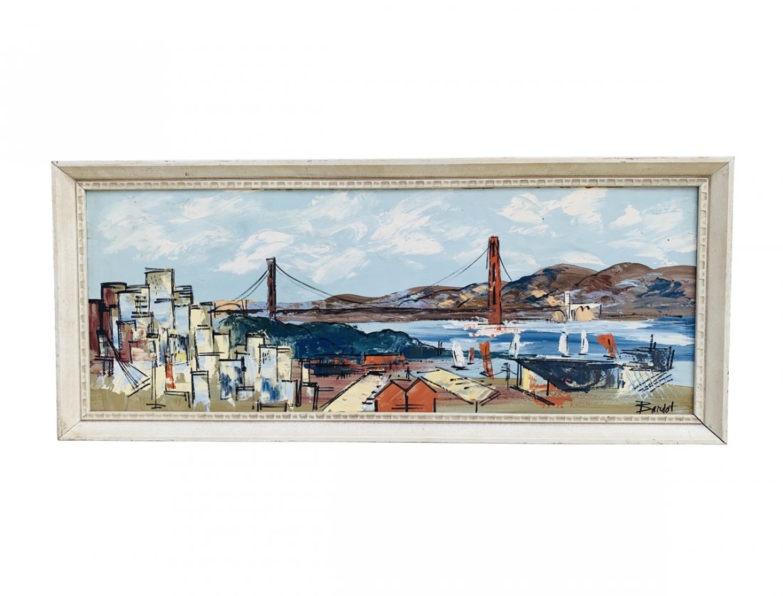 Golden Gate Bridge Painting Signed Bardot (1 of 19)
