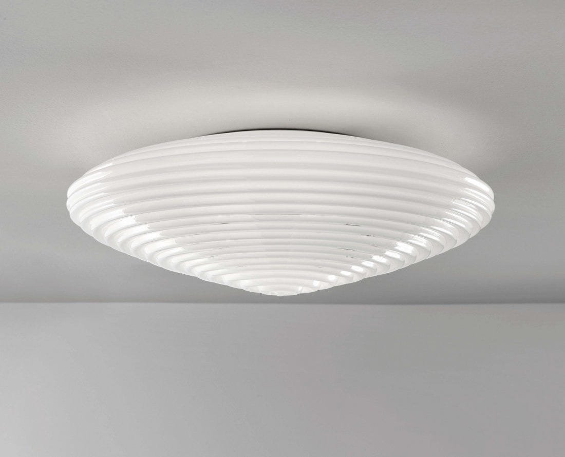 SPIRIT FLAT CEILING FLUSH/WALL LIGHT by Marco Acervis: NEW IN THE BOX SPIRIT FLAT CEILING FLUSH/WALL LIGHT By Marco Acerbis, For Vistosi Designed by Marco Acerbis. Spirit Flat Ceiling Flush / Wall Light designed by Marco Acerbis, takes the shape of a diam