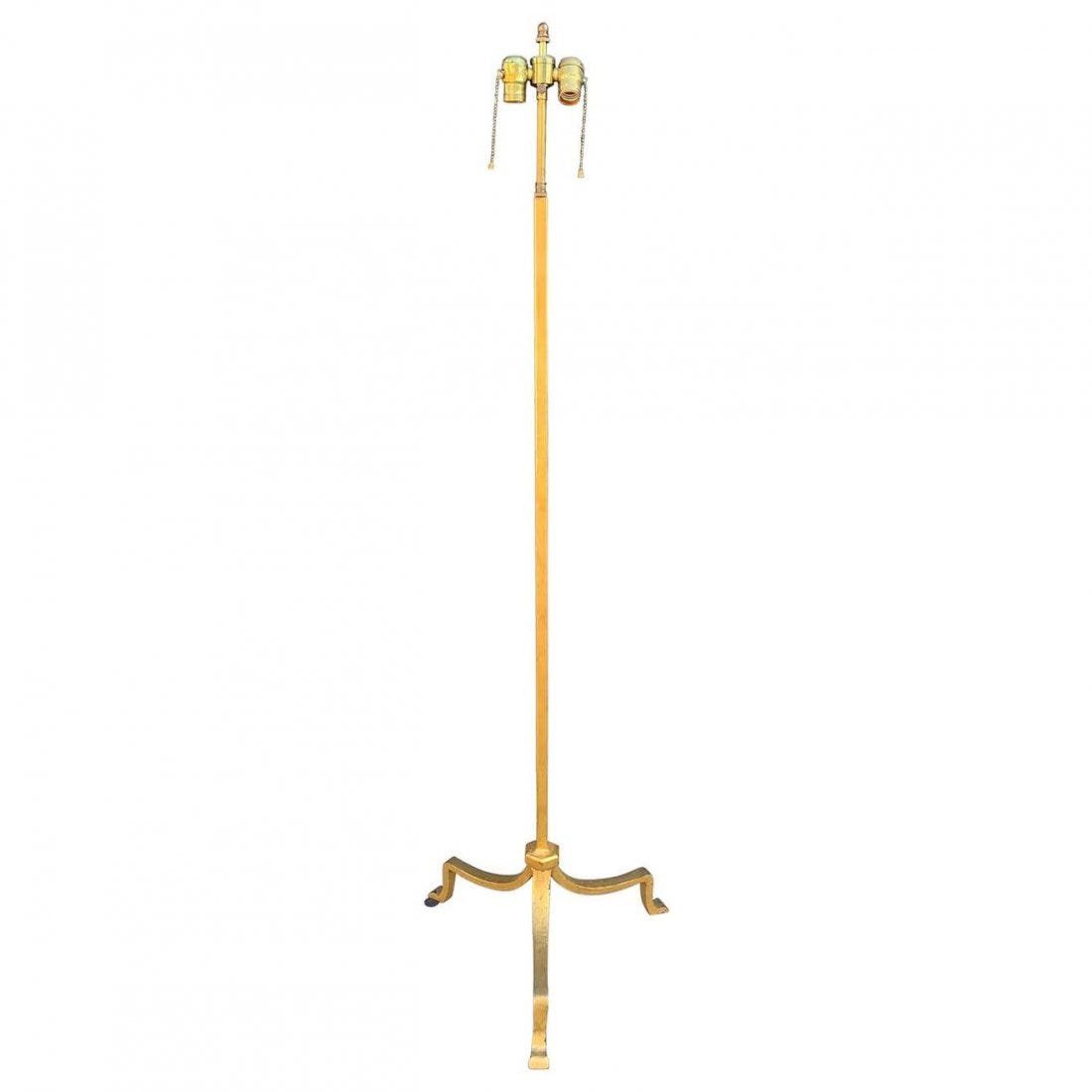 Wrought Iron Gold Gilt Tripod Floor Lamp by Chapman (1 of 11)