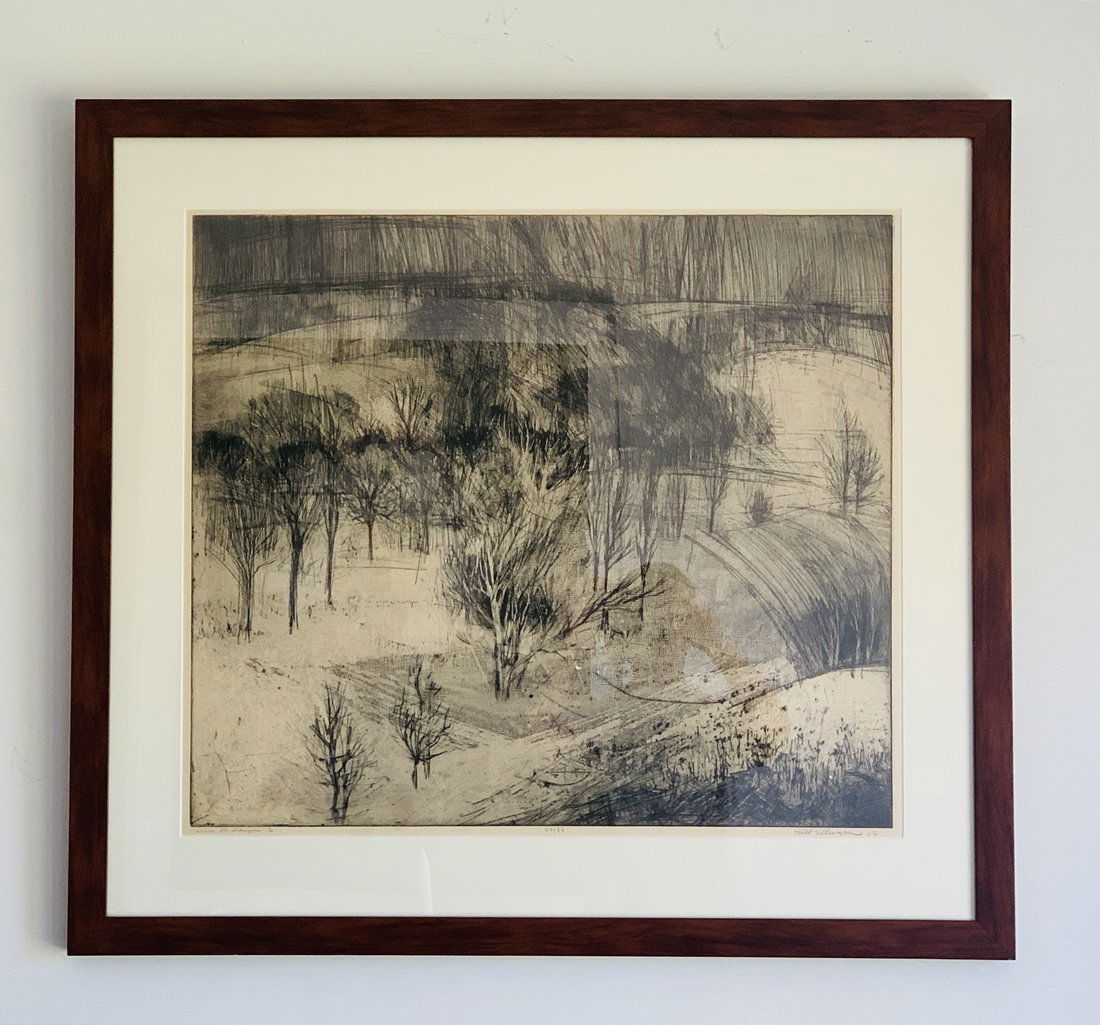Iowa Landscape 2, Etching by Bill Ellingson 1966 (1 of 12)