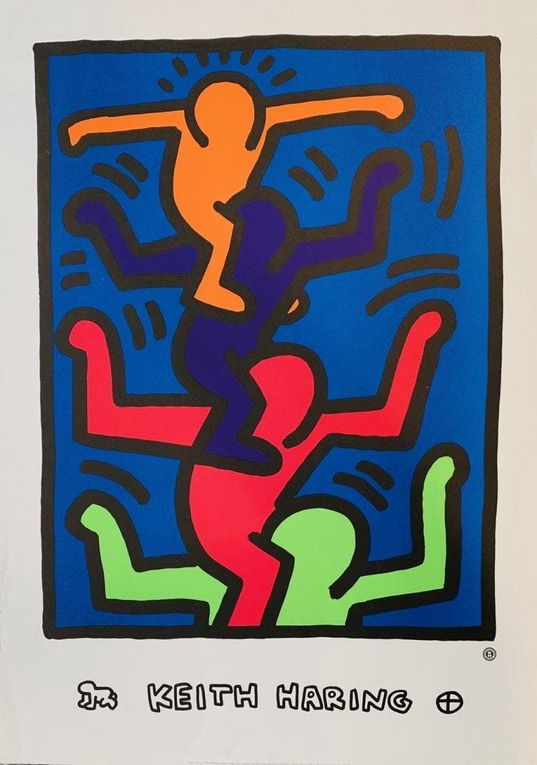 Stacked Figures, Offset Lithograph, Keith Haring (1 of 7)