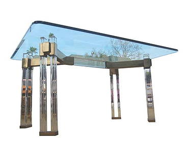 Dining Table in Brass & Lucite by Charles Hollis Jones (1 of 5)