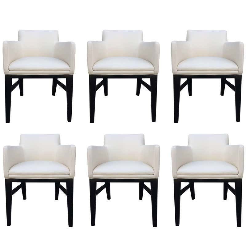 Set of 6 Arm Chairs in the style of Edward Wormley (1 of 16)