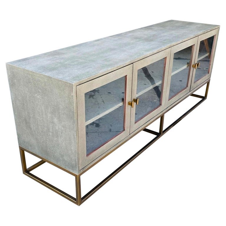 Modern Brass & Shagreen Media/Sideboard Cabinet (1 of 20)